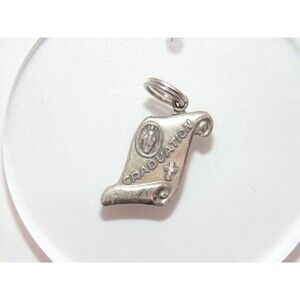 Creed Sterling Silver Graduation‎ Charm 2.4g 925 Certificate Pendant Gift VTG